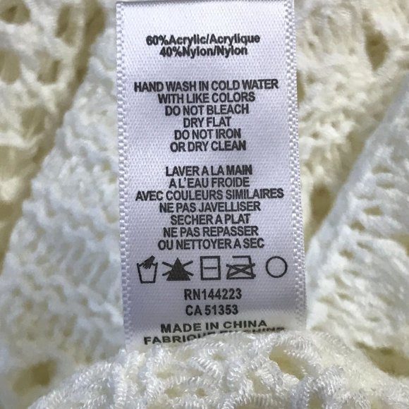 Bishop + Young Aztec Fringe Shawl in Ivory - Size S/M - Picture 4 of 5